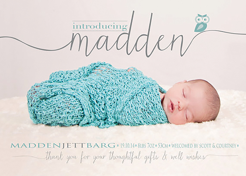 welcoming birth announcement