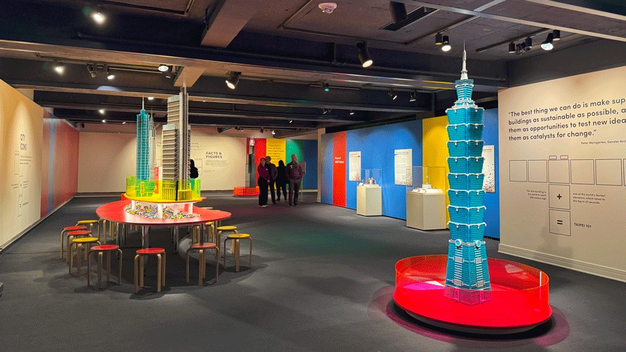 Lego replica of the Taiepie 101 Tower at the Lego exhibit at MOGHAI