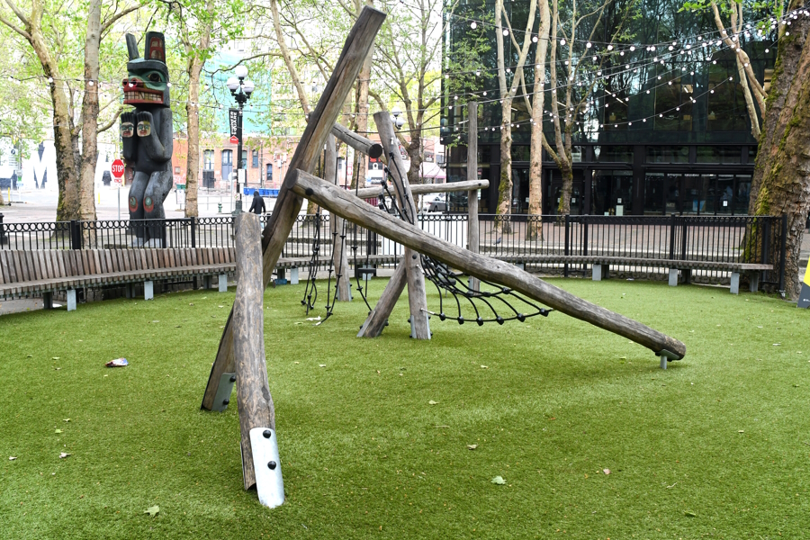 "Occidental Square playground Pioneer square family activities"