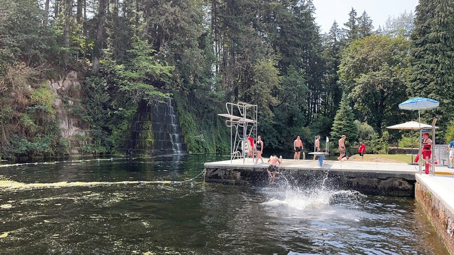 "The diving area of the Tenino Quarry Pool"