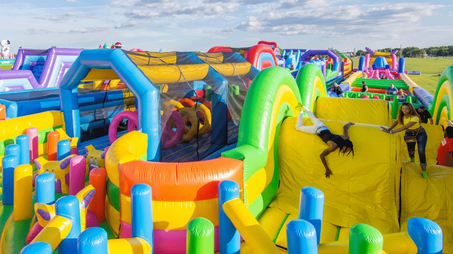 "Bounce The City Seattle inflatable obstacle course offers challenges for kids and grownups alike"
