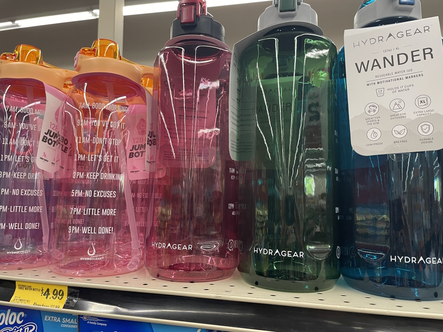"Water bottles at Grocery Outlet"
