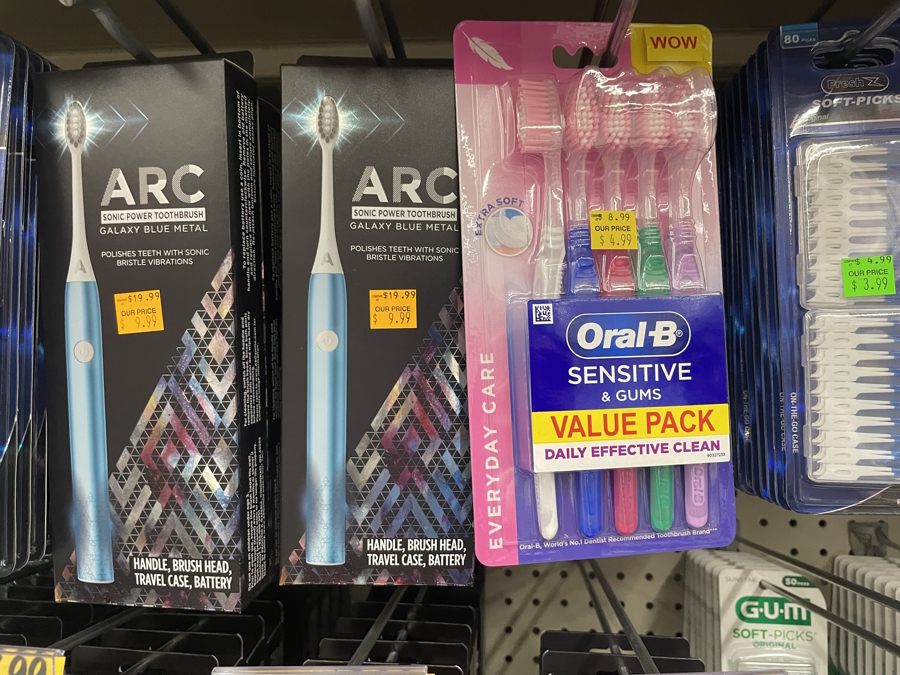 "toothbrushes for sale at Grocery Outlet"