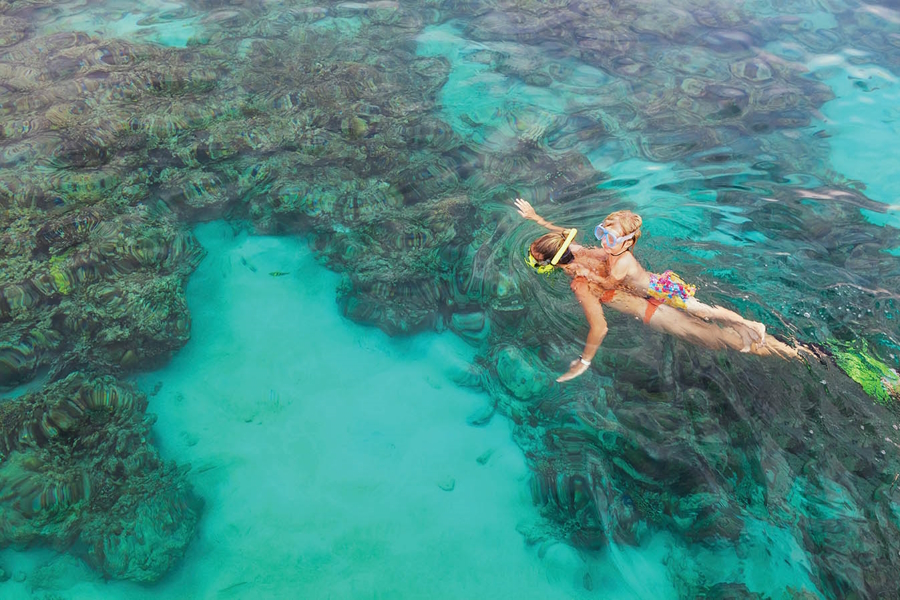 Kauai vacation swimming in the ocean