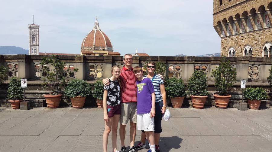 The Murrell family in Italy, summer 2014.