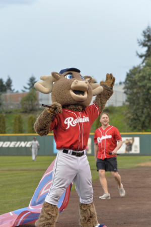 Rhubarb the Reindeer, Tacoma Rainiers mascot; AAA Pacific Coast