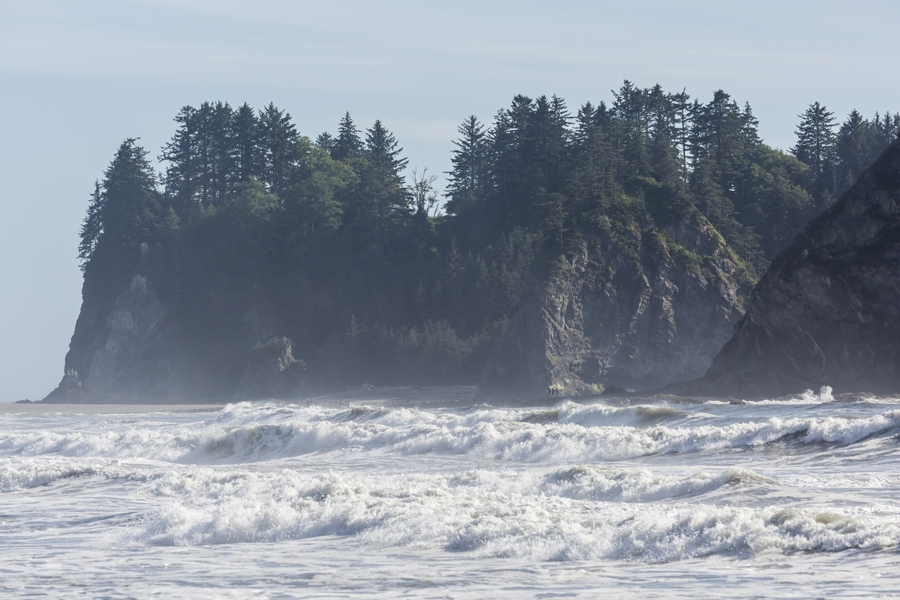 The ocean starting to look rough at Rialto Beach on the Washington coast