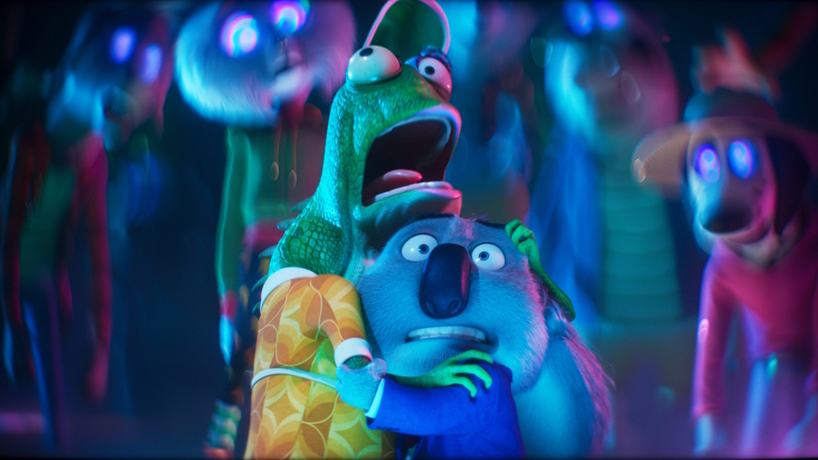 A still shot from the musical short "Sing: Thriller" on Netflix