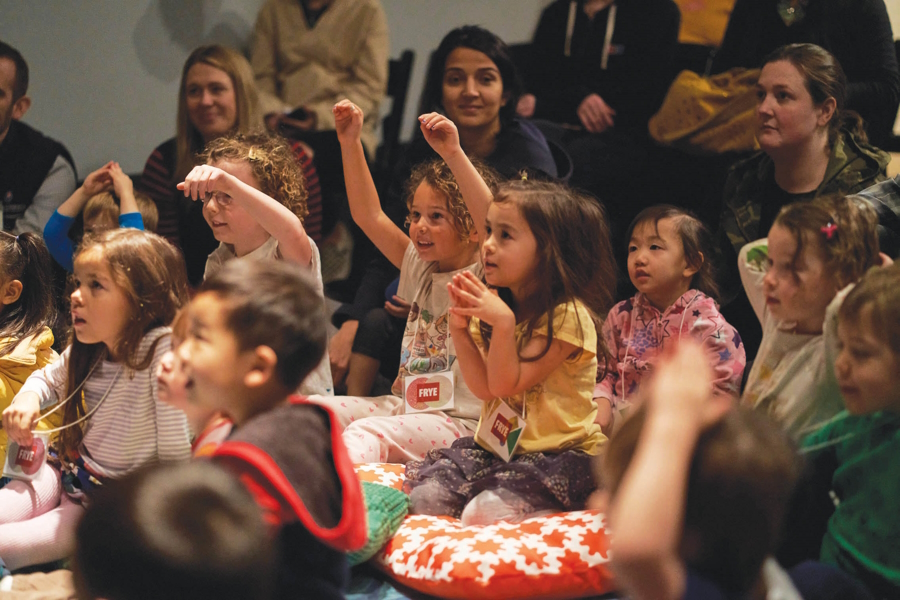 Kids listening to a story at Frye Museum