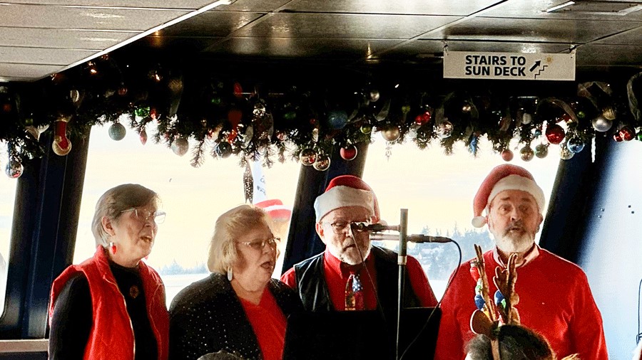 In the Mix, a Seattle quartet, singing Christmas carols onboard the Argosy Christmas Ship