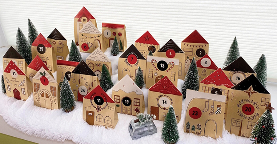 Christmas village advent calendar family tradition