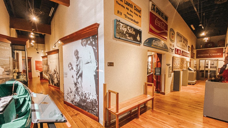 interior view of Harbor History Museum, a Gig Harbor spot for families to spend a rainy day inside