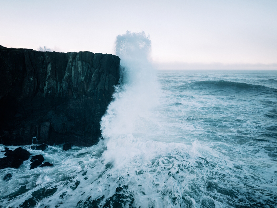 waves crashing at Depoe Bay on the Oregon coast