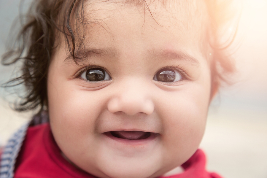 Smiling baby face