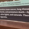 A large sign warning of the health dangers of smoking 