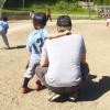 Youth sports baseball dad and son