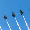 Blue Angels flying over Seattle for Seafair week, one of the many things to do in Seattle