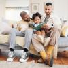 dads and child reading a book together during banned books week