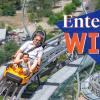 "Enter to Win!" text over a father and daughter on the Alpine Coaster