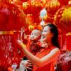 mother and child celebrating Chinese New Year in the Year of the Snake 2025