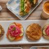 Bagel flight at Toasted., a Seattle bagel spot for families