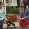 two girls walking on the sidewalk, a still image from the movie "The Half of It"