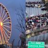 Seattle wheel and a protest on I-5