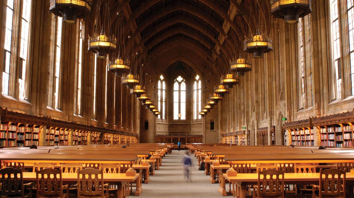 Hogwarts-style Suzzallo Library on the University of Washington campus