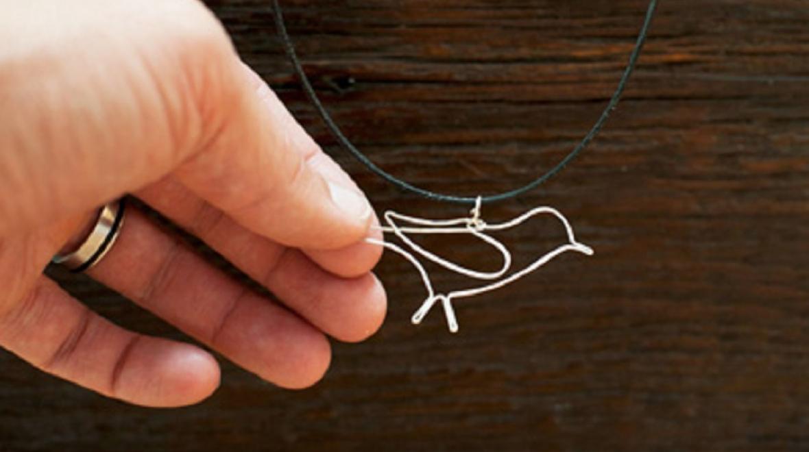 Wire bird pendant