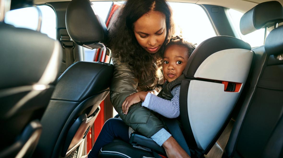 Leaving baby shop in car seat