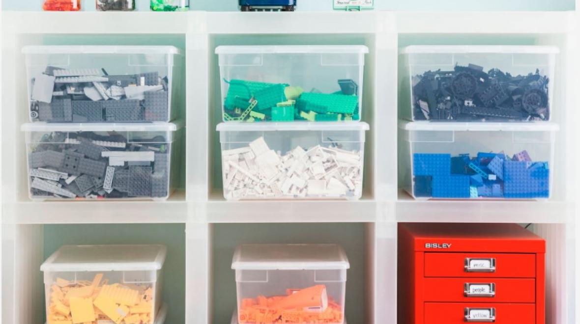 8583 Transparent Plastic Stackable Box Lego Blocks Toys Storage