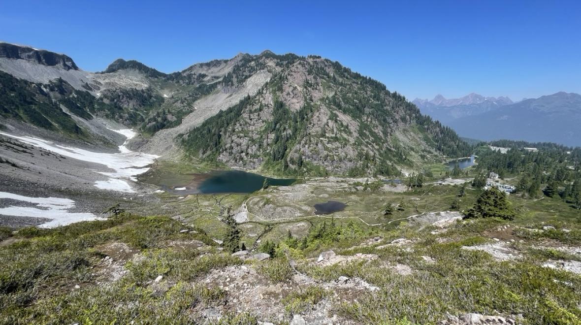 View of the Bagley Lakes area at Mount Baker among best wildflower hikes in western Washington Seattle famileis