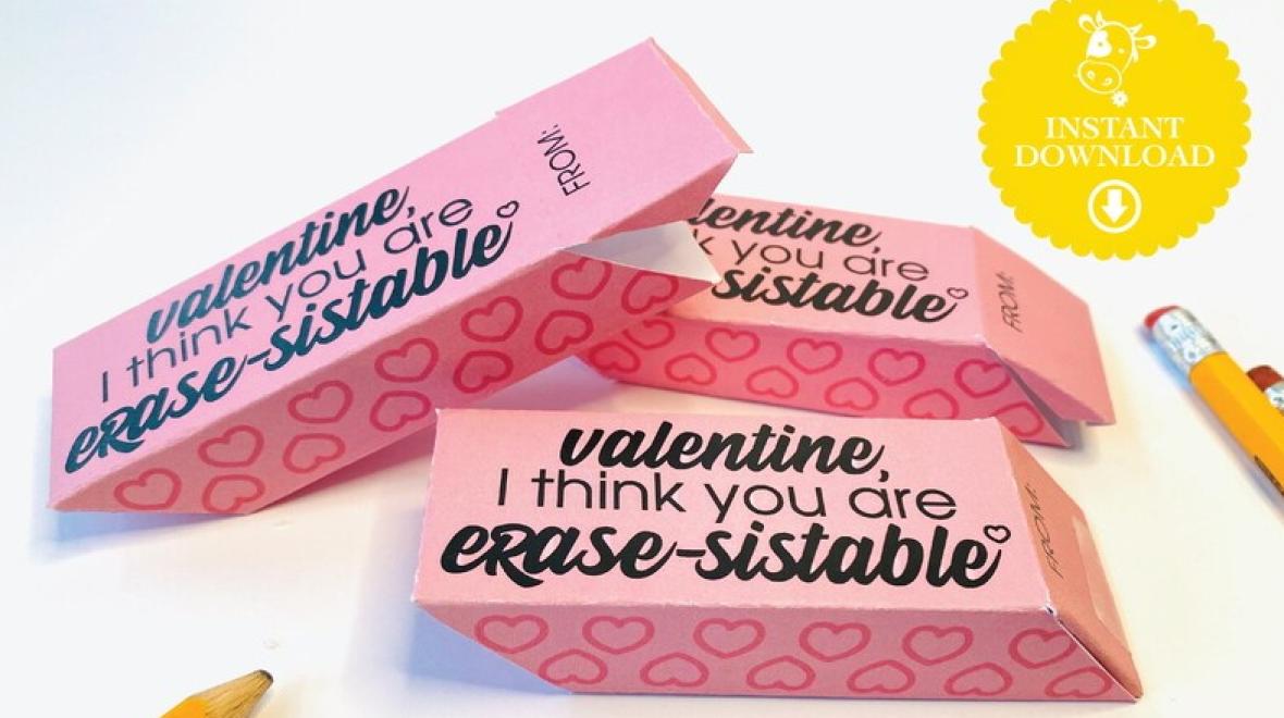 Valentine's Day bow for eraser gift