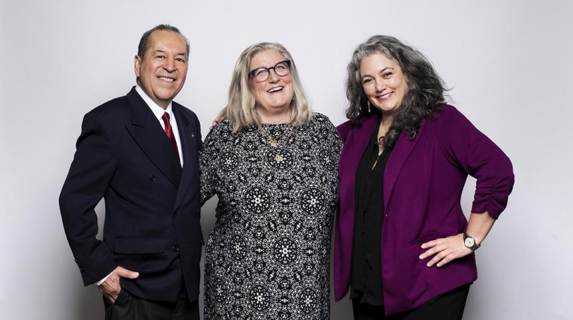 Angie Hinojos and Carlos Jiménez, cofounders of Centro Cultural Mexicano; Putter Bert, president and CEO, KidsQuest Children’s Museum