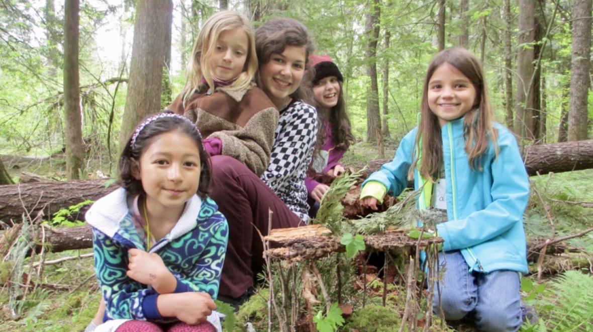 Kids at a family camp activity at Breitenbush Hot Springs