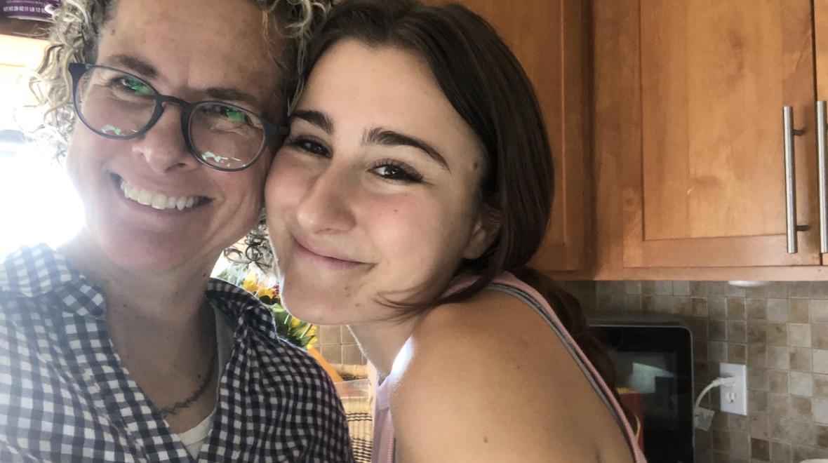 Queen Anne mom Moffett Burgess and her young-adult daughter in their Seattle kitchen