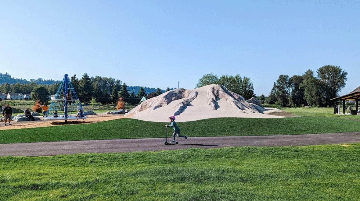 Scooter path at Van Doren's Landing playground in Kent