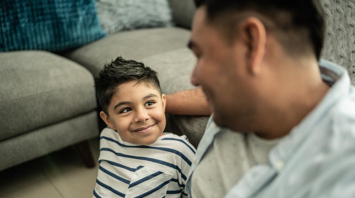 Dad and son talking and dad being a brilliant listener