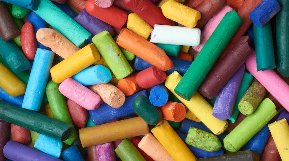 crayons ready to be melted down into DIY party favors for kids
