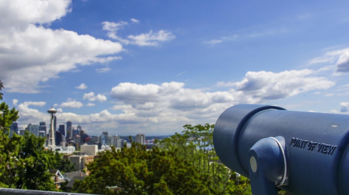 The view of downtown Seattle from Kerry Park in the Queen Anne neighborhood