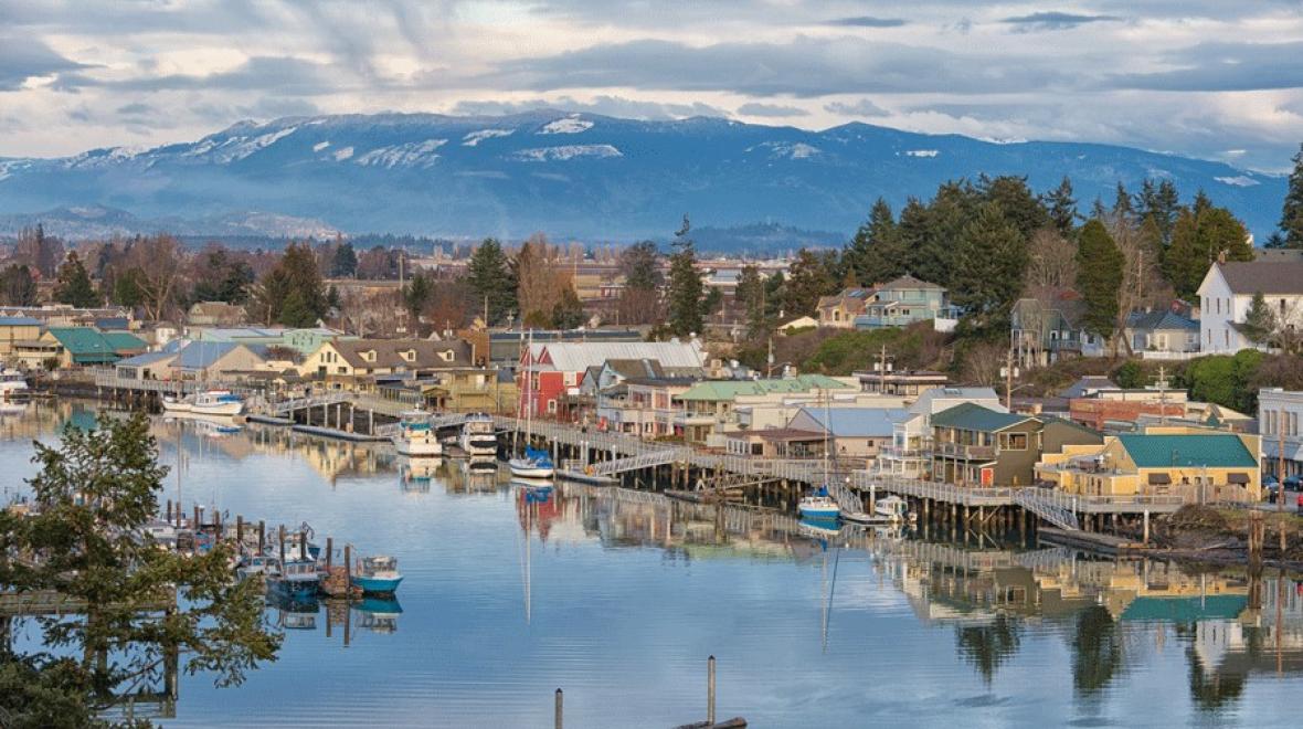 Dine on the waterfront in La Conner, one of the many things to do in Skagit Valley