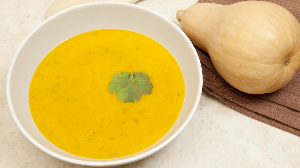 a bowl of butternut squash soup