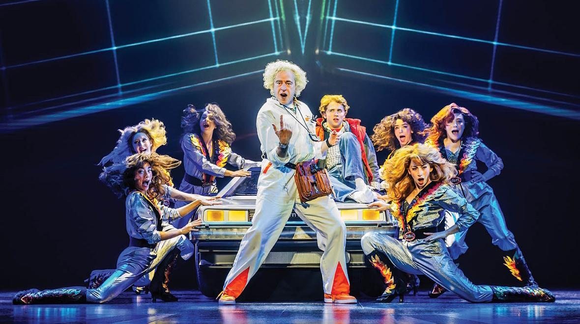 A picture of the musical "Back to the Future" which is a great experience gift idea for Christmas