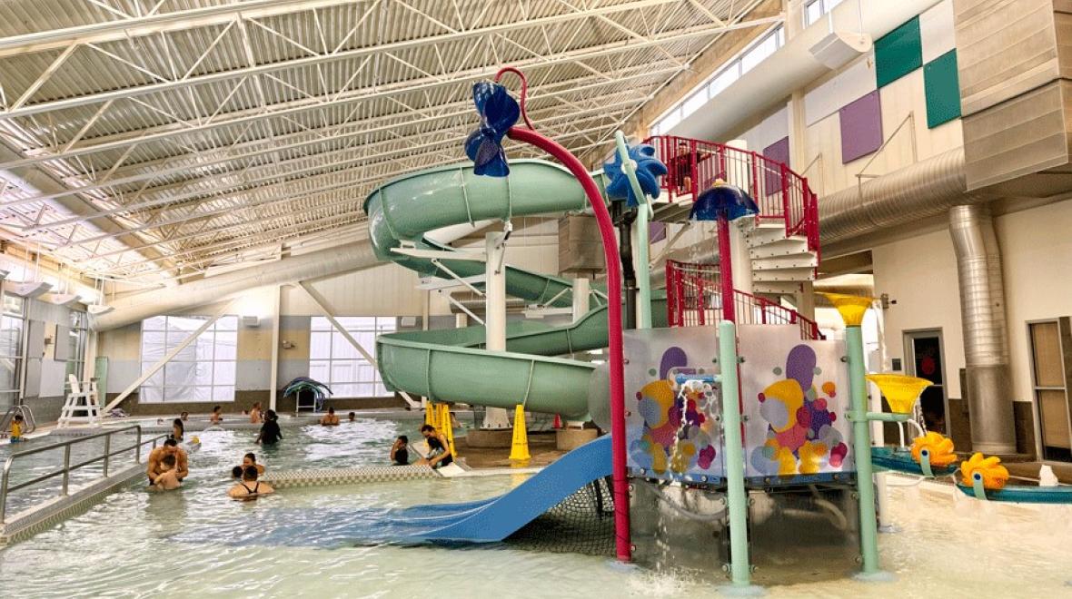 Federal Way Community Center Pool, an indoor pool with play structures and water features for Seattle-area families