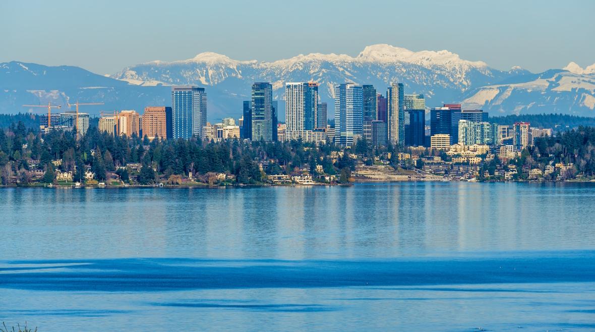 Bellevue Washington skyline. Things to do with kids and families 