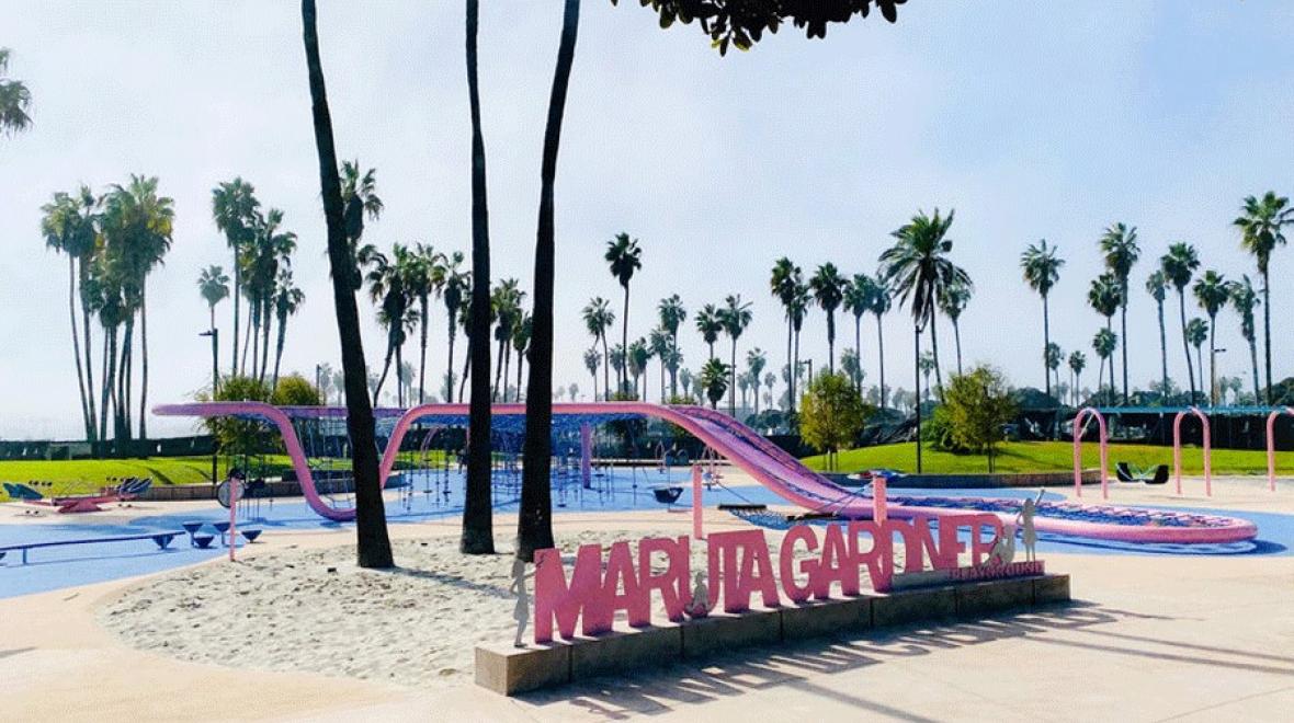 Maruta Gardner playground in San Diego, a warm winter vacation destination for Seattle-area families