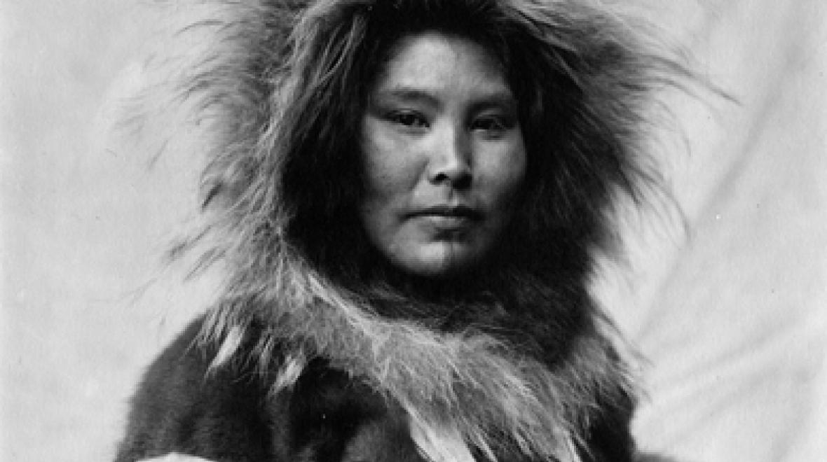 Photo: B. B. Dobbs. Portrait of Eskimo woman in fur parka with hood over head. c. 1906. University of Washington Libraries, Special Collections, NA 2327.