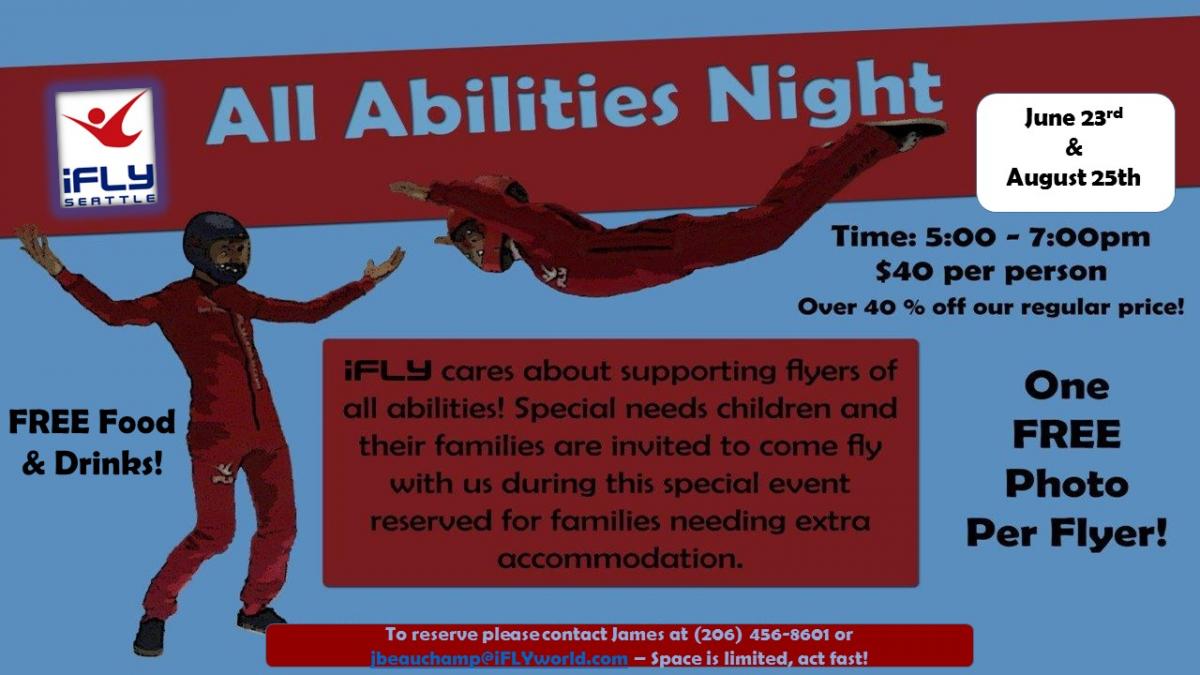 iFLY Seattle All Abilities Night Seattle Area Family Fun Calendar