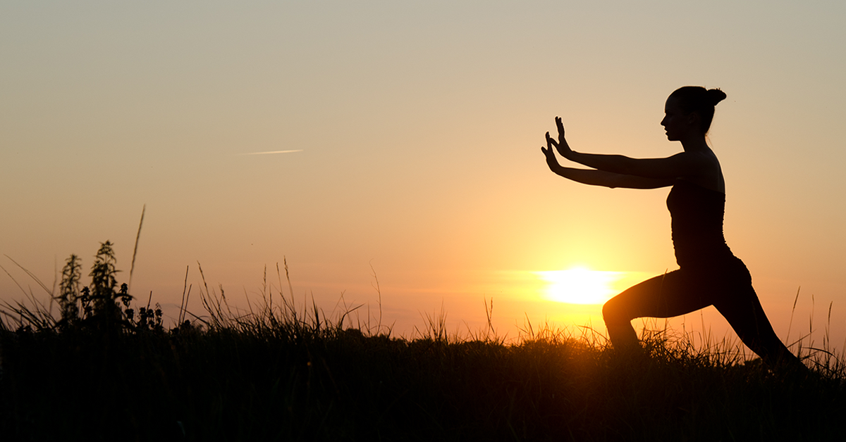 Qi Gong Sunset woman