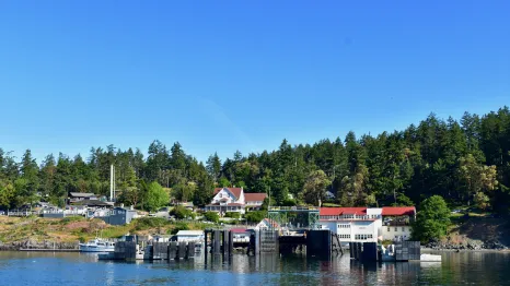 Orcas Island ferry dock landing is part of a San Juan Islands vacation experience 